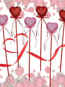 6 قطع من الترتر الرغوي بشكل قلب لامع باللون الأحمر/الوردي - ديكور قلوب فضفاضة، مناسب لعيد الحب، ديكور الزفاف، ذكرى الزواج، هدية عيد الأم، ديكور عيد الحب، هدية رومانسية، ديكور المنزل، زينة عيد الحب - متعدد الألوان - مشاهدة 7