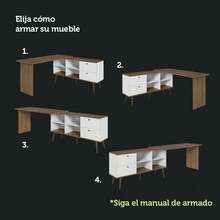 Escritorio Mesa De Esquina Madesa Lisboa 3 Cajones BM 01 - Blanco y Marrón - Ver 4