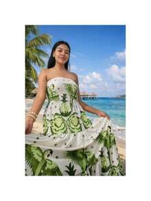 VESTIDO LONGO TOMARA QUE CAIA ESTANPA FLORAL LEVA ELASTEX - Multicolorido - Visão 6