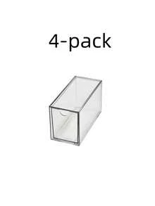 1pc Exquisite Transparent Acrylic Desktop Multifunctional Pen Holder Organizer Storage Box With Multiple Size Choices, Stackable Dustproof Drawer-Style Container For Stationery, Cosmetics, Jewelry, Etc., Suitable For Students And Office Workers - Clear - View 16