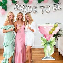 Lawnldyll 4ft Large Pink Martini Bow Cardboard Cutout A Tini Bit Older Birthday Cutout Stand Pink Margarita Backdrop Decorations For Women Coquette Bachelorette Bridal Shower Cocktail Party Decor - 粉色 - 查看 6