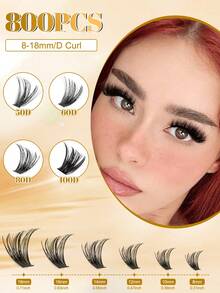 800/640/621-Piece Eyelash Extension Kit - DIY Eyelash Book, Including False Eyelashes, Glue, Tweezers, And Brush. Both Professionals And Beginners Can Easily Get Started, Making It Convenient For Home Use. Starter Eyelash Extension Kit: Includes False Eyelashes And Glue Tools, Allowing You To Easily Extend Your Eyelashes At Home Like A Professional. Professional Household Eyelash Extension Kit. - Multicolor - View 8