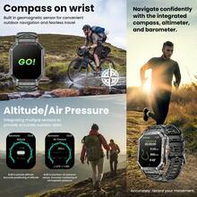 Hwagol Smart Watch (Answer/Call) 2.01 Inch (Approx. 5cm) HD Display, Men's Smart Watch, Fitness Tracker, 100+ Sports Modes, Sleep Monitor, Pedometer, For Android IOS, 650mAh Big Battery - Black - View 10