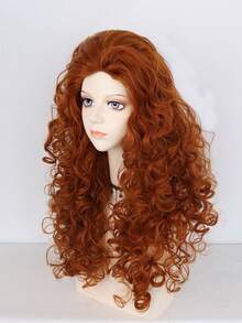Voluminous Fluffy Long Curly Ginger Wig, High-Temperature Heat Resistant Synthetic Fiber, DIY Styling Friendly, Versatile For Daily Outings, Dates & Cosplay - Burnt Orange - View 6