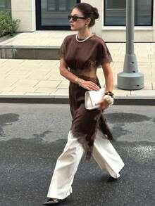 Lace Dress Party Dresses For Women Summer Brown Mini Dress Elegant Ladies Dresses Going Out Outfits Satin Prom Short Dress Holiday Outfits For Women - 咖啡棕 - 查看 4