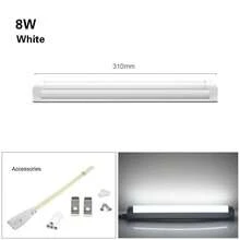 Lámpara de tubo LED T5, barra de luces de bombilla T8 de 220V y 110V, tubo fluorescente conectable de 30cm para cocina, iluminación interior de sala de estar KJMT - T5 6W Blanco - Ver 10