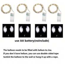 4 Uds globo Led con luz luminosa transparente Bobo globos decoración de de cumpleaños de boda globo de luz LED YZD8 - as de color blanco cálido - Ver 4