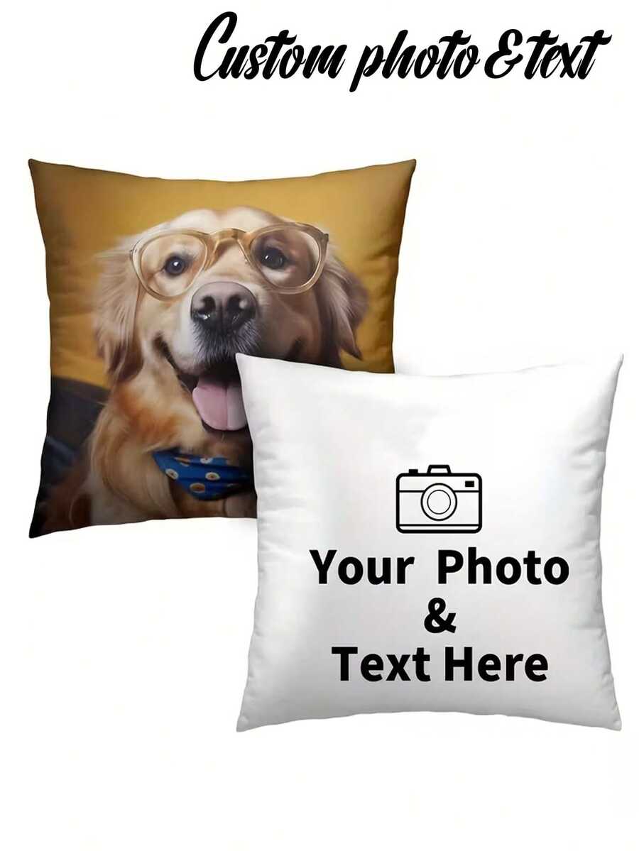 Spersonalizowana poduszka ze zdjęciem, dwustronna, idealny prezent dla absolwentów, na śluby i rocznice, tylko do prania ręcznego, zapinana na zamek, pasuje do różnych stylów pomieszczeń - Wielokolorowe - Zobacz 1