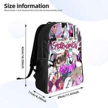 S-Spider-Gwen Simple And Streamlined Single-Layer Backpack |   An Easygoing Companion For School, Daily Walks, Or Light Travel Packing |   Fashion Style, Hand Wash Or Professional Dry Clean - Black - View 6