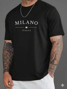 Kit Of 3 Men's Milano T-Shirts, 100% Cotton, 30.1 Yarn, Comfortable Slim Fit Shirt, Immediate Shipping, Special Offer - 黑色/海軍藍/綠色 - 查看 4