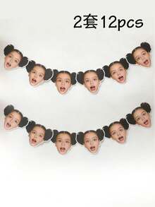 لافتة صور الوجه المخصصة لديكور الحفلات، إكليل رأس مضحك مخصص لاحتفالات عيد الميلاد وأجواء حفلات المنزل، عرض علم الصور المخصص لتجمعات الأصدقاء، لافتة جو الصور القابلة للتخصيص هدية لديكور الحفلات وملحقات الصور - النمط أ - مشاهدة 7
