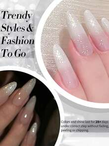 BORN PRETTY 10ml Silver Shiny Glitter Nail Polish, Reflective Shimmery Gel Nail Art Design Paint, Suitable For Home And Salon Use - Multicolor - View 5