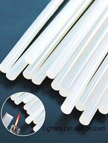 5/50/100 piezas Mini barras de pegamento termofusible - Barras de pegamento de alta calidad transparentes de 10 cm de largo y 0,7 cm de diámetro, adecuadas para tela, madera, papel, metal, plástico y otros materiales, compatibles con la mayoría de las herramientas de manualidades comunes - cilíndrico - Ver 3