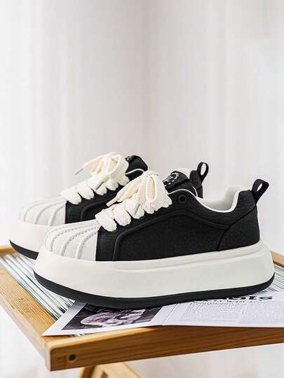 New Men's Thick Sole Comfortable Lightweight Versatile Casual Sneakers, Minimalist Fashion