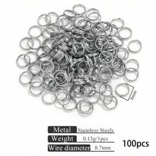 100 szt. podwójnych kółek zaciskowych ze stali nierdzewnej 4-10 mm - otwarte łączniki rozdzielające do samodzielnego tworzenia biżuterii i breloków - Wielokolorowe - Zobacz 13