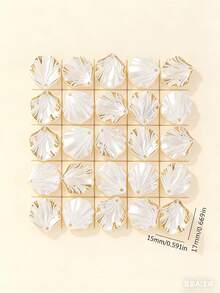 20/50/100/150/200片装亚克力叶子花朵吊坠，透明叶子吊坠，适用于珠宝制作、手链、项链、耳环等。 - 彩色 - 查看 11