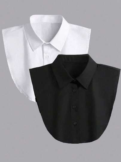 2pcs/1pc Fashionable Detachable Striped Collar Vest For Women - Pointed Collar Design, Non-Slip Design, Multi-Purpose Decoration, Suitable For All Seasons, Polyester Knit Fabric, Built-In Chest Pad, Suitable For Christmas Decoration