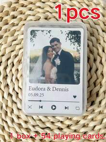 1 Set (54 Playing Cards + 1 Box) Customized Photo & Text Playing Cards, Suitable For Wedding, Anniversary, Birthday, Graduation, Baby Shower, Engagement, Retirement, Valentine's Day And Other Occasions - Multicolor (Style 2) - View 15