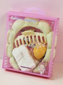 5件套女士毛巾头带洗脸组合套装，含海绵SPA头带，适用于面部清洁或护肤，配有腕带和大花朵发夹，礼盒包装，是卸妆、面部护理、护肤、派对礼物和日常使用的理想之选。此套装包含精美礼盒，适合作为礼物、旅行用品、女士礼物、发饰、圣诞礼物、成人礼物、成人圣诞礼物、发饰、成人礼物发饰、成人礼物、美容圣诞礼物等。 - 彩色 - 查看 25