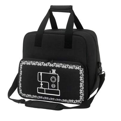 Sewing Machine Carrying Case - Multi-Pocket Storage Bag With Adjustable Shoulder Strap, Fits Most 15-18 Inch Machines, Water-Resistant Oxford Fabric