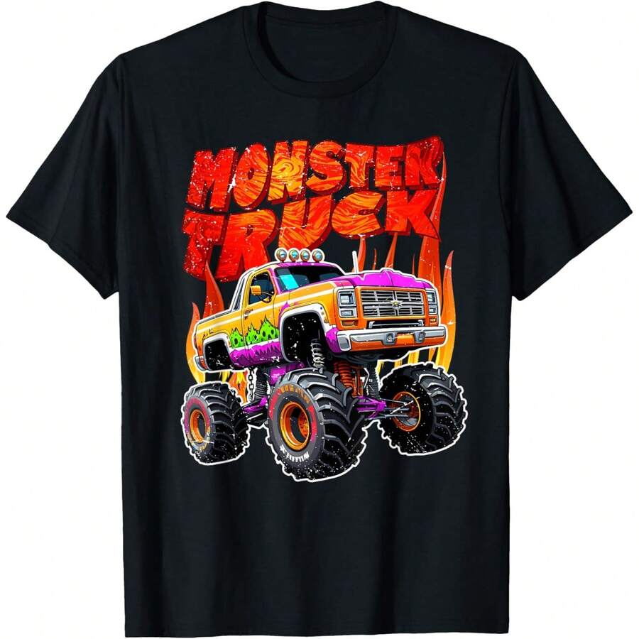 Monster Trucks Are My Jam - Monster Truck Boy Men Toddlers T-Shirt - 黑色 - 查看 1
