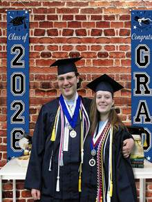 2pcs 2026 Graduation Party Porch Banner, Blue 2026 Graduation Decor, Congratulations Graduate Porch Banner Suitable For Any School Or Grade 2026 Graduation Party Decoration - Multicolor - View 5