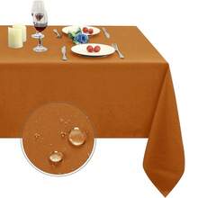 Bronze Rectangle Table Cloth - Heavy Duty Water Resistance Polyester Tablecloth, Decorative Fabric Table Cover For Outdoor And Indoor Use, 60x102 Inch - Bronze - View 1