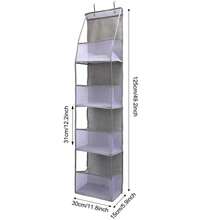 1 pieza de organizador colgante de 4/6 capas para colgar sobre la puerta, organizador de almacenamiento de cosméticos para colgar en la pared, para guardería, baño, armario, dormitorio, dormitorio universitario. HHXI - 4 capas-gris cereza - Ver 9