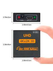 Splitter Divisor De Señal 1 Pantalla A 2 Pantalla Hd 4k - Negro - Ver 5