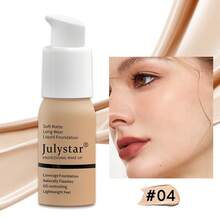 Julystar 控油粉底，30 毫升持久全覆蓋粉底液遮蓋瑕疵和皮膚變色 - 裸色 - 查看 10