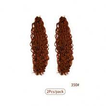2Pcs/Pack 22 Inch Jessica Deep Wavy Twist Crochet Hair Extension Small Curly Crochet Braids Synthetic High Temperature Fiber Braiding Hair Extensions, Multiple Colors To Choose From, Halloween - Multicolor - View 19