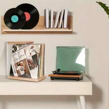 Premium Vinyl Record Storage W/ Clear Acrylic Holder Style Record Holder LP - 原木色 - 查看 6