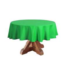 Obstal 210 GSM Round Gre1en Table Cloth - Oil-Proof Spill-Proof Waterproof Tablecloth, Christmas Decorations Fabric Table Cover Protector For Holiday Party (Gre1en, 70 Inch Diameter) - 格林 - 查看 5