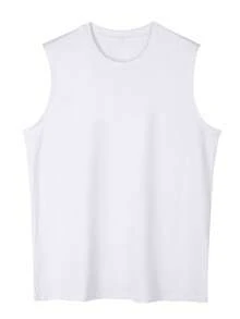 Boys & Teenage Students Casual Crew Neck Sleeveless Tank Top, Cool & Stylish, Spring/Summer - White - View 2
