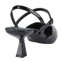 New Summer Pointed Toe Slingback High Heels,Fashionable & Versatile,For Women Wedding & Party Dress Shoes - Black - View 4