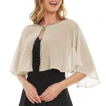 Soft Chiffon Sequin Shawls & Cape - Elegant For Evening, Wedding & Formal Events - Rượu sâm banh - Xem 3