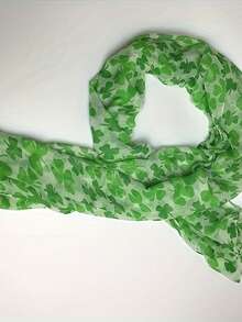 1条圣帕特里克节爱尔兰三叶草围巾，节日礼物，圣帕特里克节围巾，女士头巾，女士围巾 - 綠色 - 查看 5