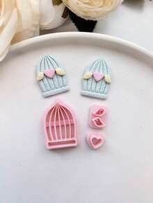 Romantic Flower Bouquet & Bird Cage Polymer Clay Cutting Tool Set, DIY Earrings And Jewelry Pendant Making Craft Tools - TH246 - View 9