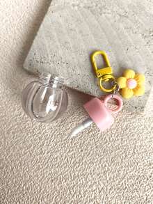 1支2毫升小球可爱唇彩管，粉白配色，带戒指和钥匙链，花朵造型。 - 彩色 - 查看 10