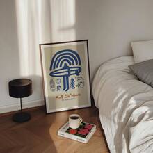 1pc Modern Wall Art Poster, Classic Modern Surf Poster, Canvas Ink Wall Art, Minimalism Art, Perfect Gift For Swimming Lovers, Chic Blue Line Art Print, Spring & Fall Season Suitable, Framed Or Unframed, Room Decor, Home Decor, Ideal Housewarming Gift, College Dorm Apartment Decor, Gifts For Wall Decoration In Hotel, Home, Living Room, Bedroom, Bathroom And Office - A - View 4