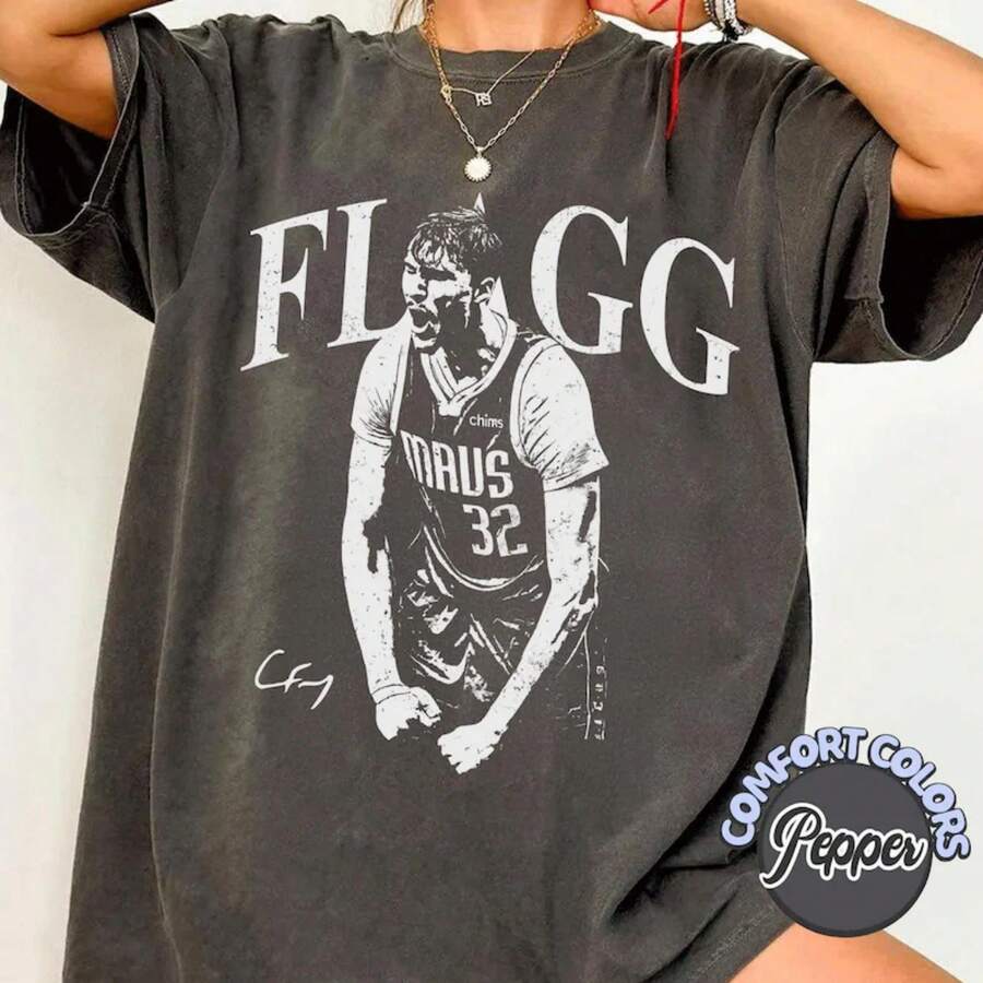 Cooper Flagg Basketball Vintage Shirt - Black - View 1