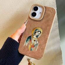 1 件装经典简约棕色皮革女神元素软壳保护套，带挂绳，兼容 17/17 Pro/17 Pro Max/11/12/13/14/15/16/17 Pro Max 系列 - 彩色 - 查看 3