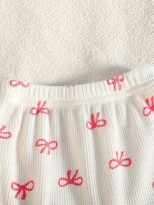 3 Stücke/Set Neugeborene Baby Mädchen süße Schleife Dekor Langarm Romper und Taschen Lässig Hose Outfit, geeignet für Frühling/Sommer Outdoor - Verschiedenfarbig - Übersicht 11