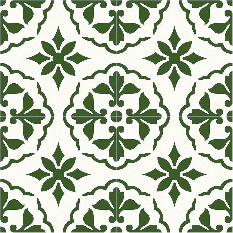 MORCART 20cm X 20cm Peel Off Adhesive Tiles, 20 Pieces Of Self-Adhesive DIY Vinyl Flooring, Suitable For Removable Waterproof Tile Stickers In Bedrooms, Living Rooms, Bathrooms, Kitchens, And Stairs (Green Retro) - 綠色 - 查看 1