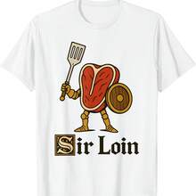 Camiseta divertida con meme de filete de Sir Loin Knight - Blanco 4 - Ver 1