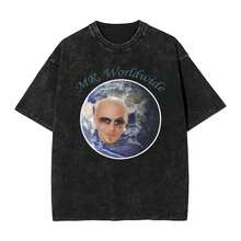 Mr Worldwide Pitbull T-Shirts Vintage Cotton Tee Shirt Round Collar Short Sleeve T Shirt New Arrival Clothes - 黑色 - 查看 1