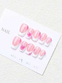 Bộ 10 miếng dán móng tay vuông màu hồng và trắng gradient, phủ toàn bộ móng, làm thủ công, trang trí hoa hồng 3D siêu hấp dẫn, ngọt ngào và tinh tế, dễ dàng tạo nên bộ móng lãng mạn, thêm phần quyến rũ cho đầu ngón tay, thể hiện phong cách thời trang táo bạo. Hoàn hảo cho các bữa tiệc, dạ hội và sử dụng hàng ngày. Một món quà tuyệt vời dành cho phụ nữ và các cô gái. Móng tay giả, dụng cụ làm móng, móng dán thủ công. - Màu Hồng baby - Xem 7