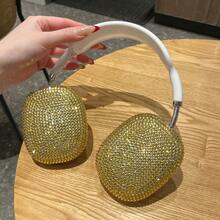 Sequins,Diamond Luxury Rhinestone Earphone Case Suitable For AirPods Max Headphones, Protective Cover For Apple Over-Ear Headphones, Elegant Design - Gold - View 1