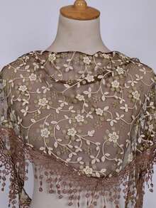 1件装女士时尚波西米亚风花朵刺绣流苏三角巾，多功能围巾，时尚三角肚皮舞臀巾，女士泰国/阿拉伯舞裙腰带 - 純色 - 查看 31