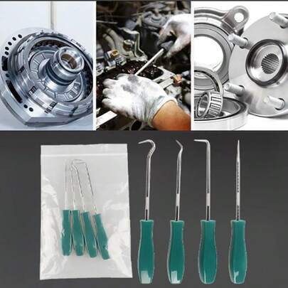 Juego de 4 piezas de destornilladores de 135 mm para sellos de aceite, herramientas de reparación de vehículos con ganchos para extraer juntas tóricas y juntas de vehículos